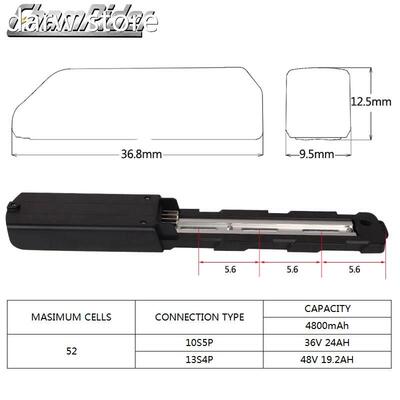 Battery 1Box atter Case Poly 5C DlowBn Tube Downtube yE bike