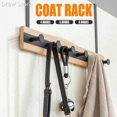 Over The Door 4/5/6 Hooks Home Bathroom Organizer Rack Cloth