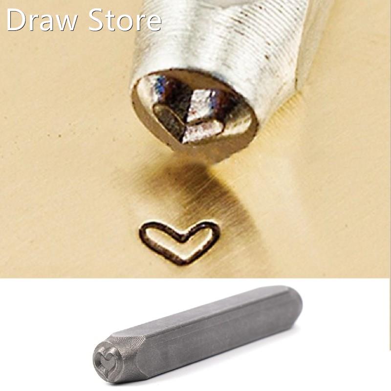 Heart Impress Steel Design Embossed Stamp Hand Punch Imprin