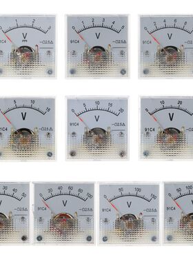 91C4 DC Voltmeter Analog Panel Voltage Meter Mechanical Poin