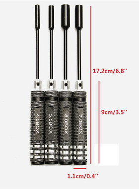 4pcs/set Metal Hex NUT Key Socket Screw Driver Wrench 适用于