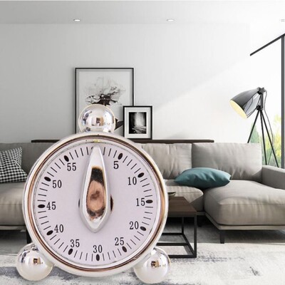 T219 Alarm Clock   Mechanical Kitchen Timer Loud 60 Minutes