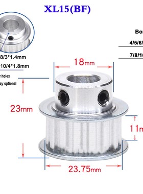 1Pcs XL15 XL16 Timing Belt Pulley Keyway Synchronous Wheel W