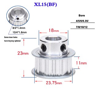 1Pcs XL15 XL16 Timing Belt Pulley Keyway Synchronous Wheel W
