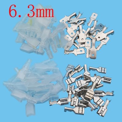 10Set 6.3mm Male Female Spade Crimp Terminals Connector Spli