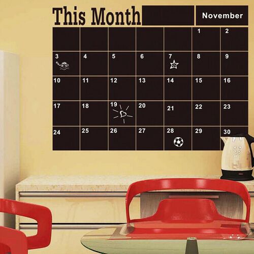 60*44cm Monthly Planner Chalkboard Wall Stickers Home Decora