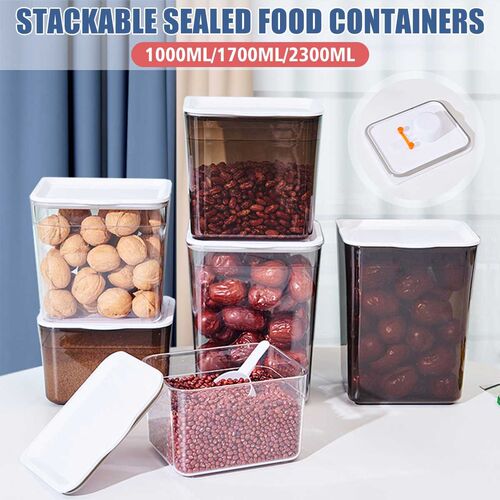 1000/1700/2300ML Food Storage Container Plastic Kitchen Refr