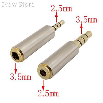 2Pcs 3.5mm to 2.5mm / 2.5 mm to 3.5 mm 4 Poles Stereo Audio