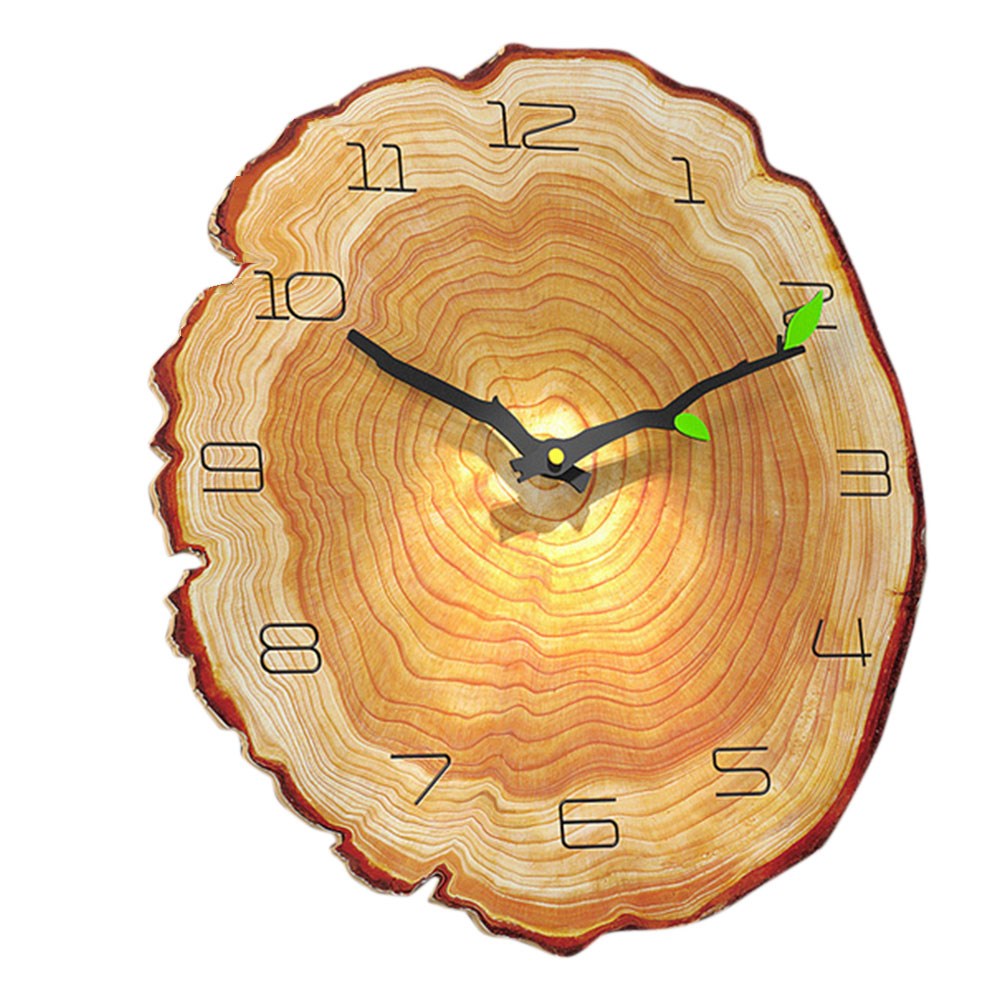 12 inch Wooden Wall Clock Modern Design Home Kitchen Silent