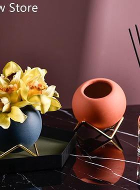 Free Standing Bonsai Holder Home Balcony Nordic Iron Ceramic