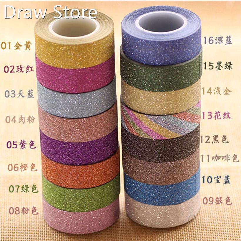 New Arrival Adhesive Silver Golden Glitter Washi Tape Scrap
