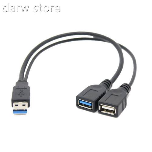 30CM US 3.0 1 Male1B to Dul USB FemaaleP Data Hub ower Adap