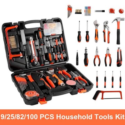 100pcs Hand Tool Set Home Woodworking Tools Tool Box Profess