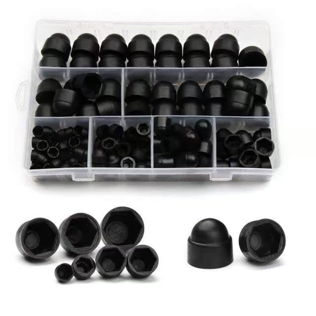145pcs Hexagon Nutrs Bolt Cover Screw Cap M4-M12 Nylon Acorn