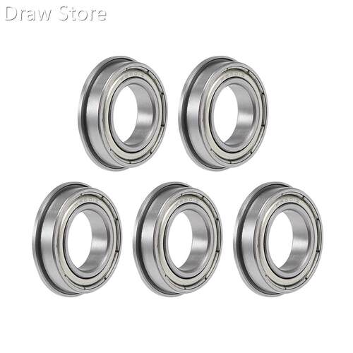 5pcs F6801ZZ Flange Ball Bearing 12x21x5mm Shielded Chrome B