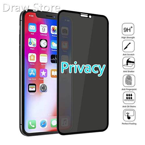 Black Private Screen Protector iPhone X XS MAX XR Antispy T