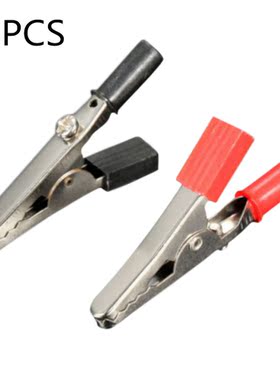 2Pcs/lot Insulated Crocodile Clips Plastic Handle Cable Lead