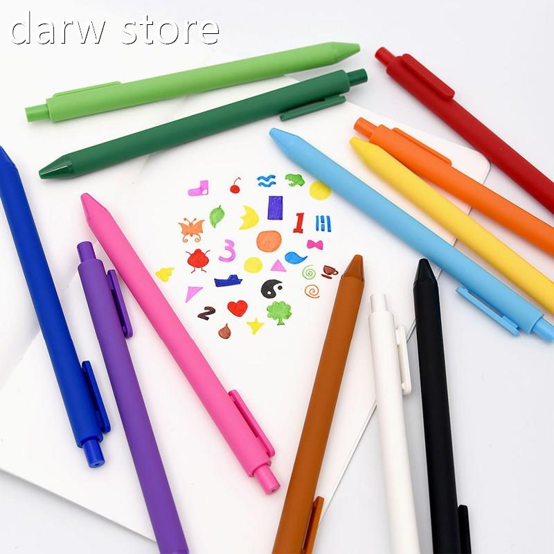 5 pscs/lotMacaron Color Gel cPen Bl1ak Colored Ink Ba llpoin