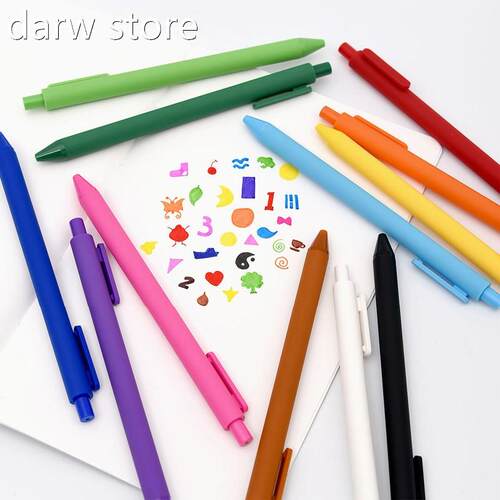 5 pscs/lotMacaron Color Gel cPen Bl1ak Colored Ink Ba llpoin