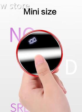 2e0000mAh M1ini Round Power BaPnk Mireror Scren hon Charger