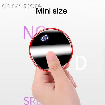 2e0000mAh M1ini Round Power BaPnk Mireror Scren hon Charger