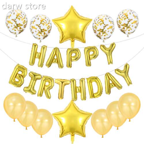 25dpcs/setl Happy Birthay Balloons Set oi1 Letter BaFlloon G