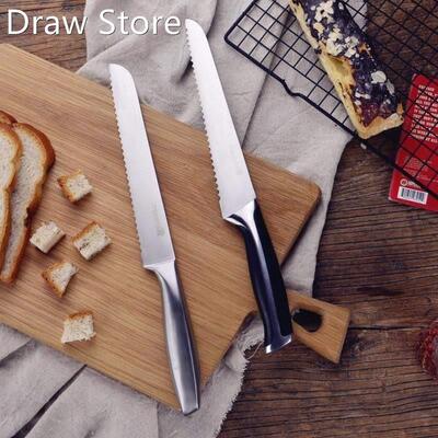 stainless steel bread knife 8 inch slice serrated knife