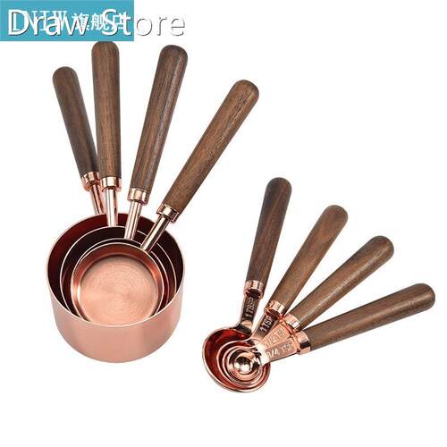 Walnut Wooden Measuring Spoon Scoop Coffee Beans Bar Kitchen