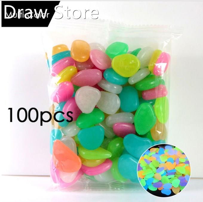 *100/500 PCS Garden Decoration Glow In The Dark Stones Glowi