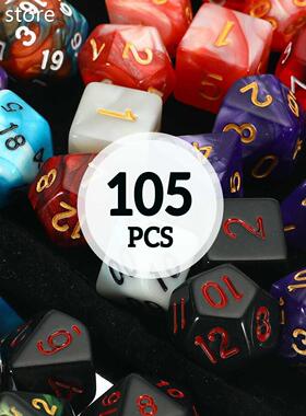 7 Colr 10o5 Pcs Muli sied Polyedralt Dice Set DNhD RPG 1MTG