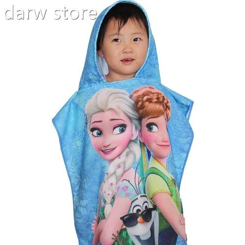 Dineyi chldr1en koids hooded bath towel capse beach twel bla