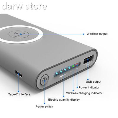 30000mAh Qi Wir eless1 CPower Bank Largeapaity External cBat