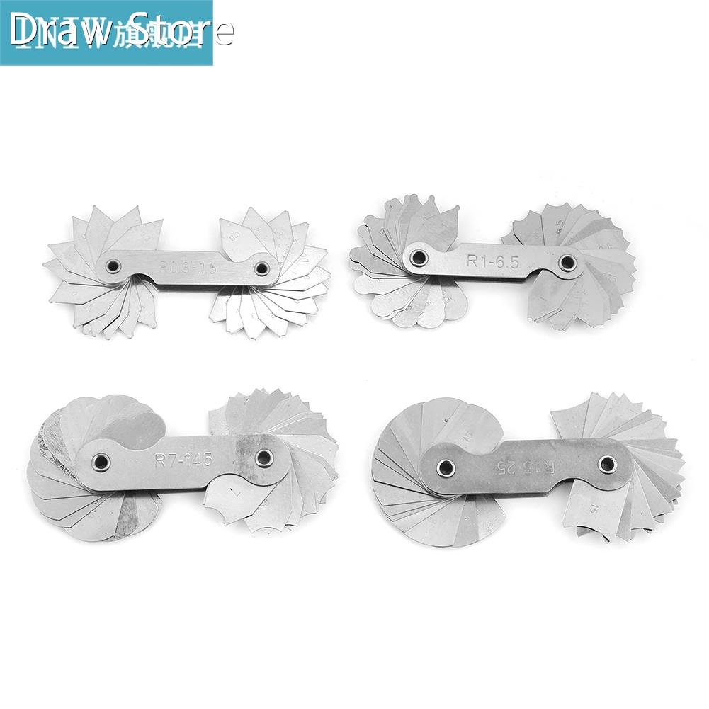 4pcs Stainless Steel Radius Fillet Gauge Measuring Tool R0.3