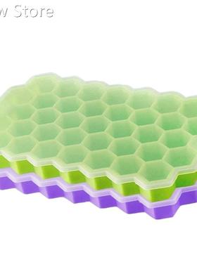 2PCS Easy Silicone Honeycomb Shape Ice Cube Tray Soft Bendab