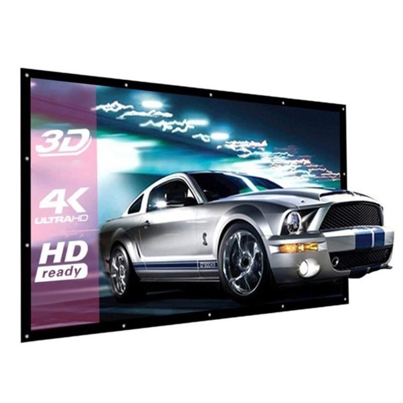 ALLOYSEED 60/72/84/100/120 inch 3D HD Wall Mounted Projectio