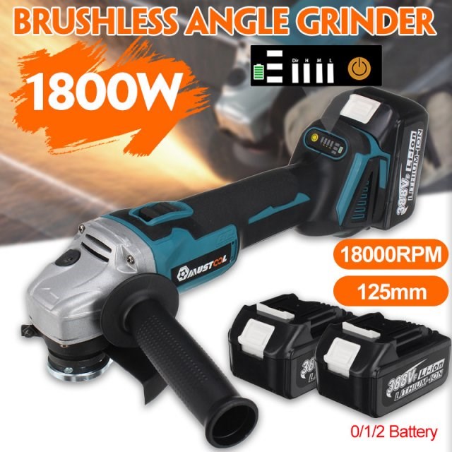 4 Speed 125mm Brushless Cordless Electric Angle Grinder Rech