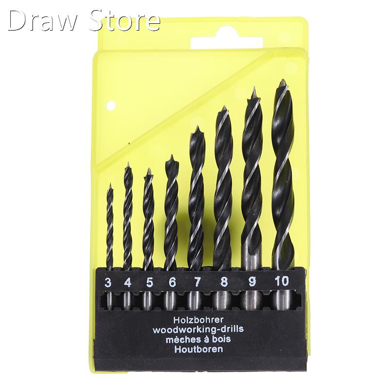 8pcs Twist Drill Bits Set Carbon Steel Working Auger Drill W