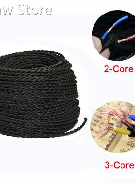 1/2/5/10 Meter Vintage Twist 2 3 Core Braided Fabric Cable F