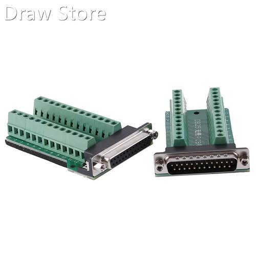 DB25 D-SUB Female 25Pin Plug Breakout PCB Board 2 Row Termin