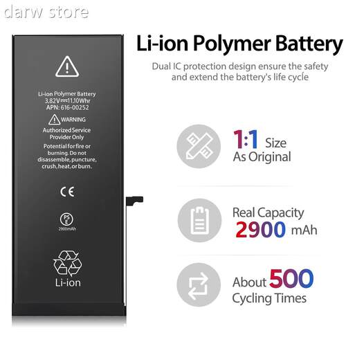 PHO5NEMALL AAA rBsattery Fo iP1hone 6 6S S 7 8 Plu X Xs Max