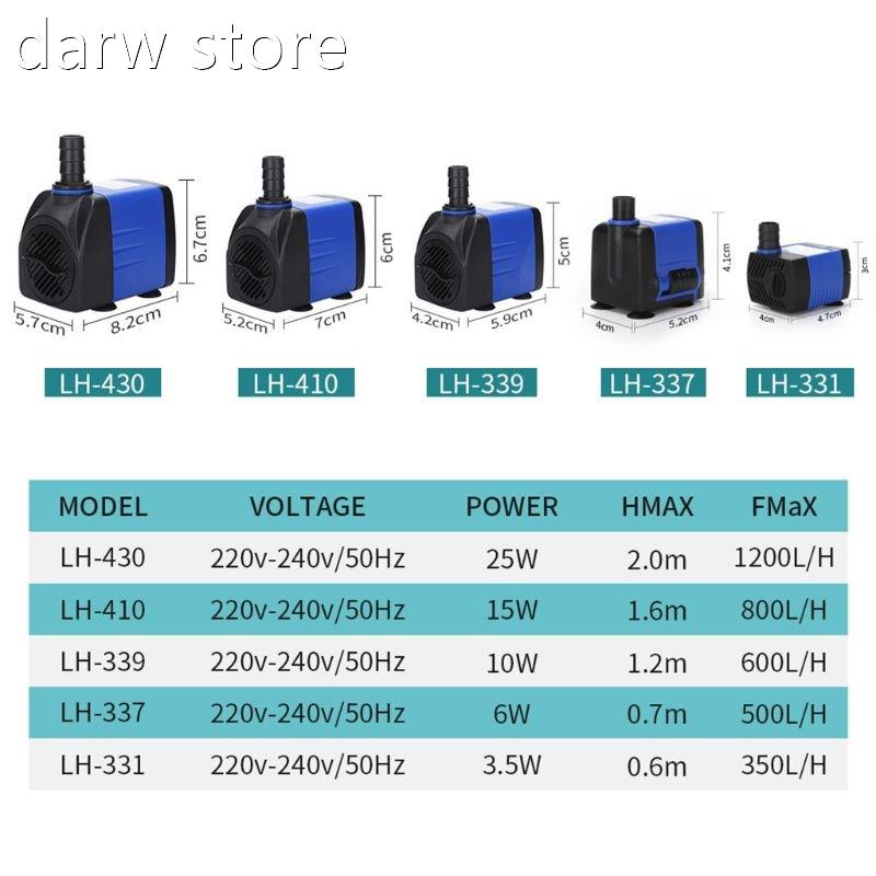 EU Plu g1220 40VSubmersi2ble Water Fountain Pump Fil ter Aqu