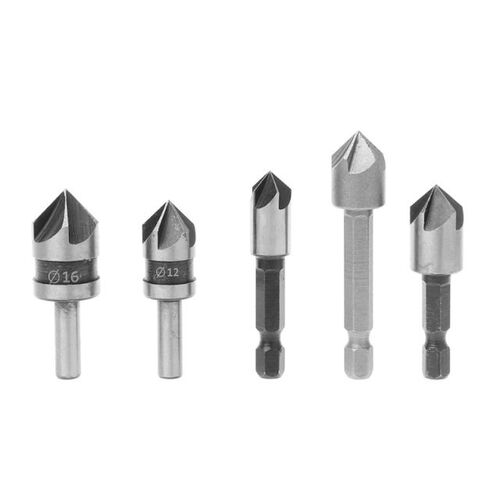 5Pcs 82 Degree Chamfer Angle HSS 5 Flute Countersink Drill B