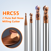 Carbide End Coated HRC55 Mill Flutes Steel Tungsten R0.5