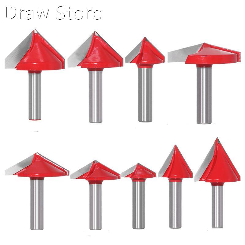 8mm Shank V Groove 3D Router Bits Solid Carbide End Mill 90