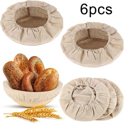 6Pcs Dough Bread Fermentable Wicker Proofing Basket Cloth Co