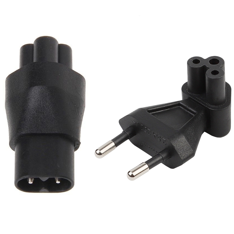 IEC 320 C5 3-Pin Female to C8 2-Pin Male Plug Converter Powe