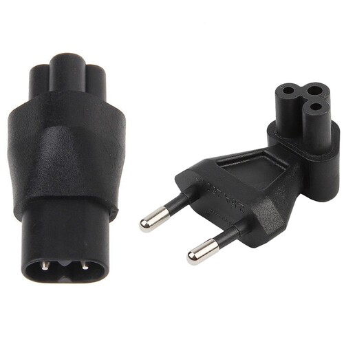 IEC 320 C5 3-Pin Female to C8 2-Pin Male Plug Converter Powe