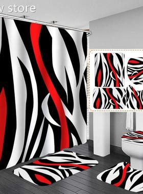 Ma rbl1e PrintShower Cutain 4 PieceCarpet  Cover Toiletr Cov