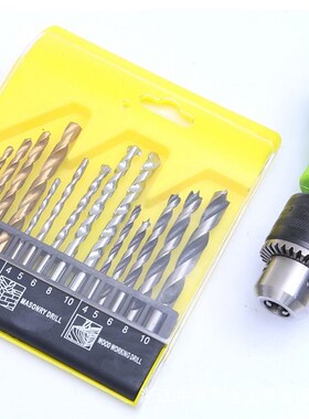 16PCS Combination Drill Bits Set with HSS Titanium Twist Dri