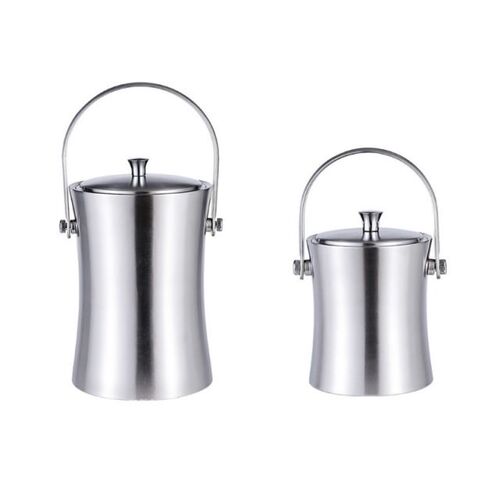 Stainless Steel Ice Cube Container with Lid and Tongs Champa